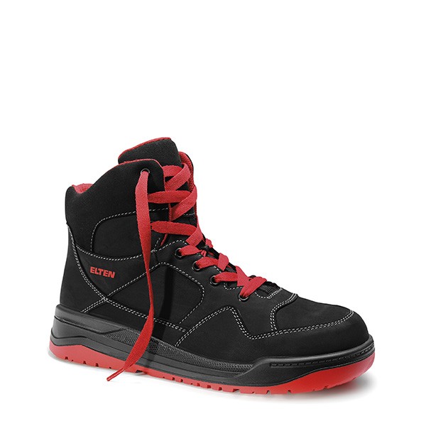 Sicherheitsschnürstiefel MAVERICK black-red Mid ESD S3